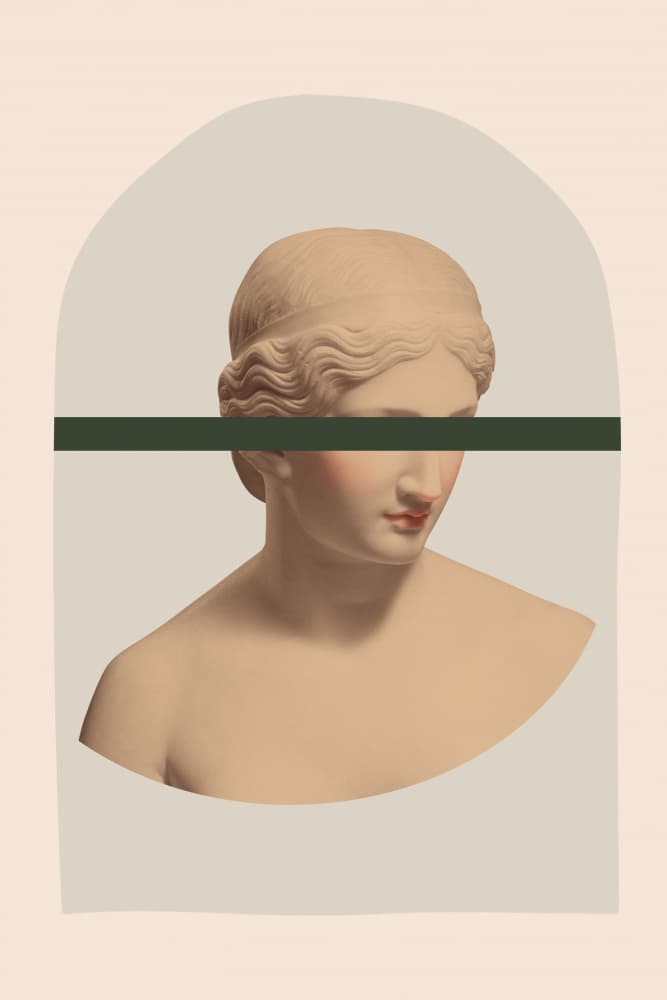 Modern Bust Green Stripe by Talitha McQueen — canvas wall art