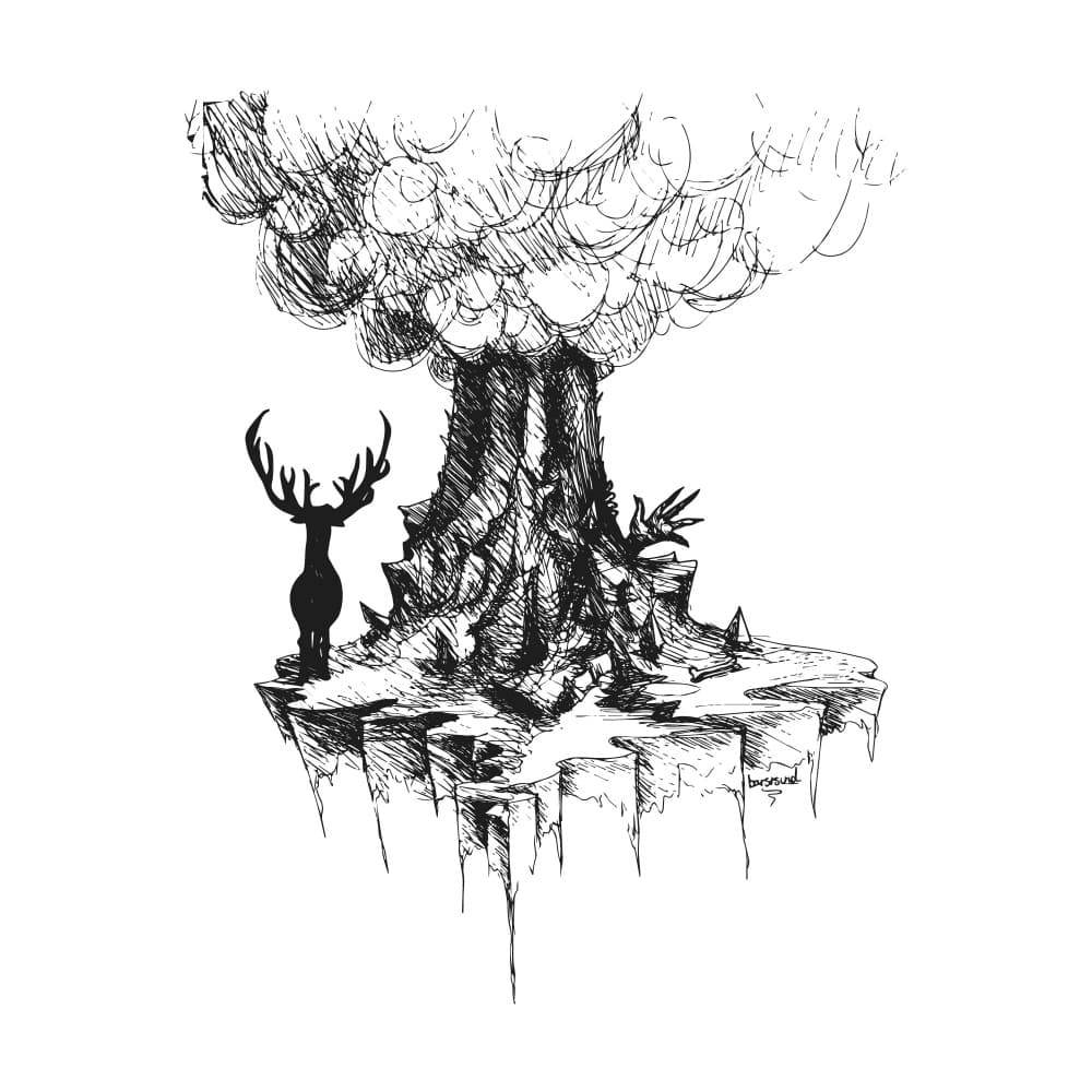 Mystical Deer Island by Marika Barsrsind β canvas wall art