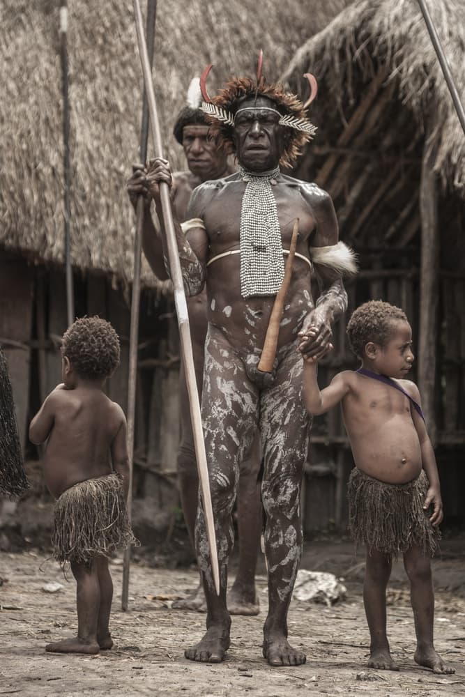 Tribal Men and Children by Pavol Stranak — canvas wall art