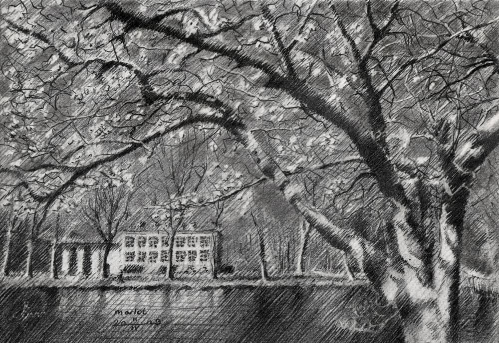 Manor House By Water by Corné Akkers — canvas wall art