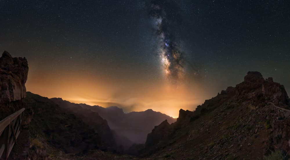 Milky Way Mountain Glow by Jose Parejo — canvas wall art