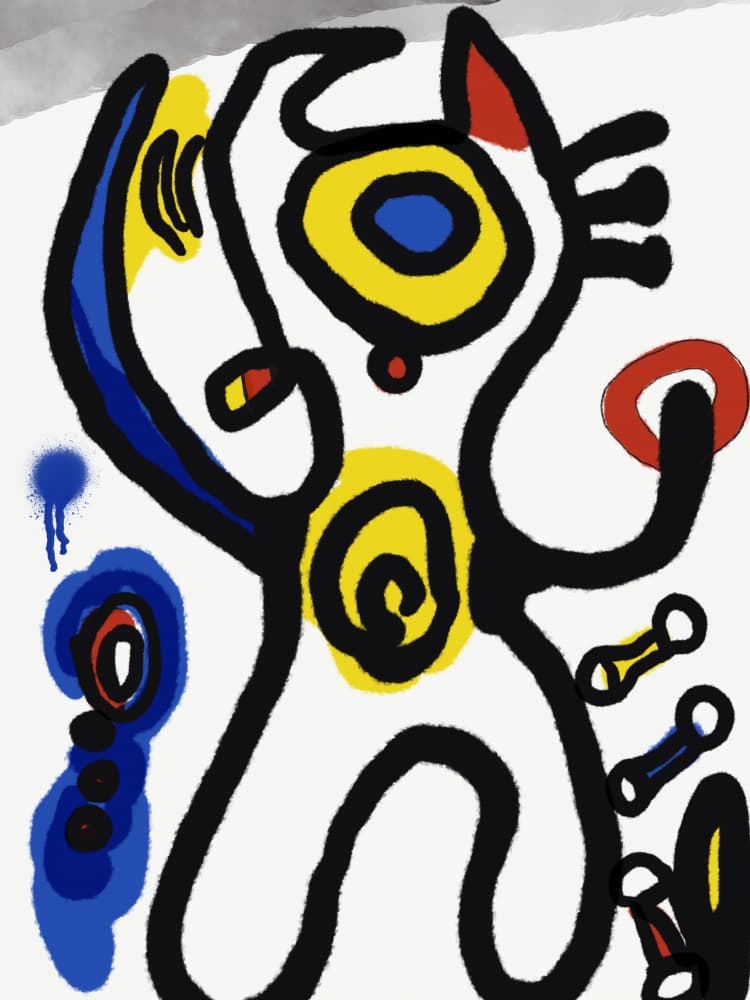 Abstract Playful Cat by Little Dean — canvas wall art