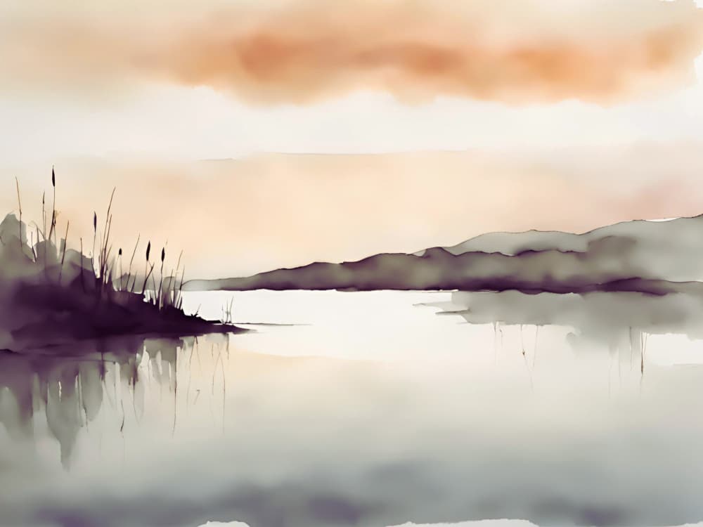 Misty Lake Serenity by Ohkimiko — canvas wall art