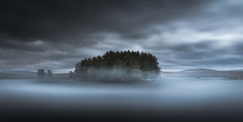 Misty Island Lake by David Ahern — canvas wall art
