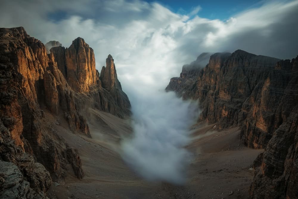 Misty Mountain Canyon by Lazar Ioan Ovidiu — canvas wall art