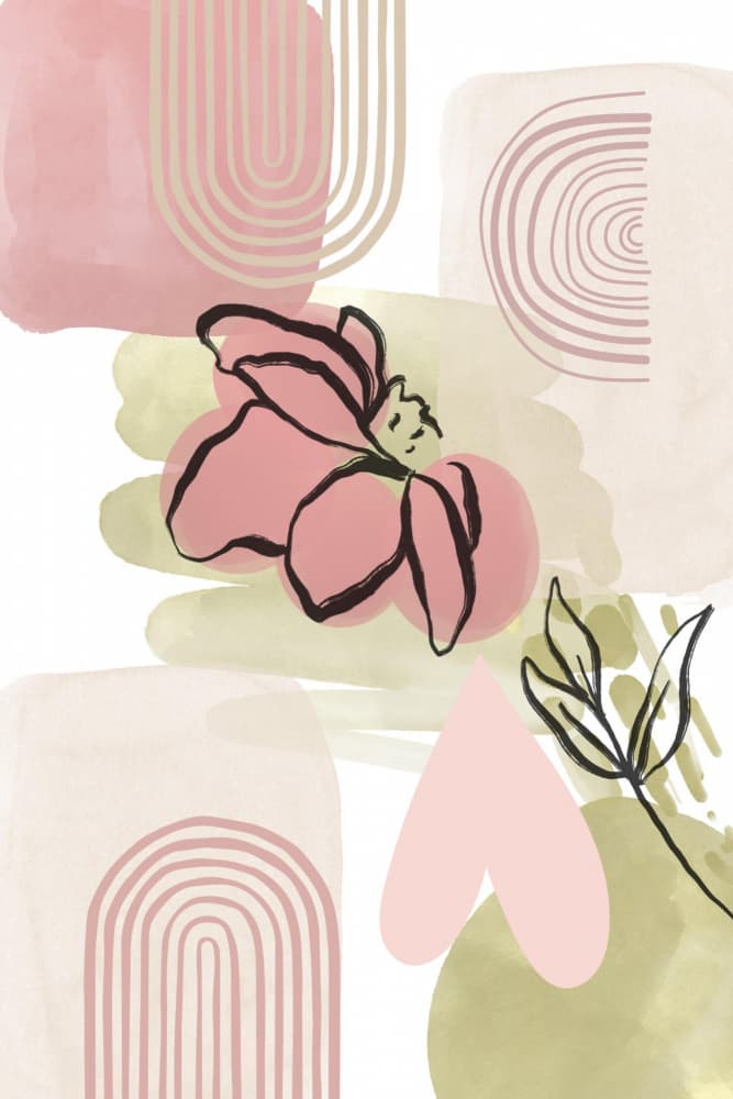 Pink Bloom Abstract by Sally Ann Moss — canvas wall art