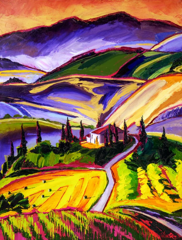 Vibrant Tuscan Landscape by Maxine Shore — canvas wall art