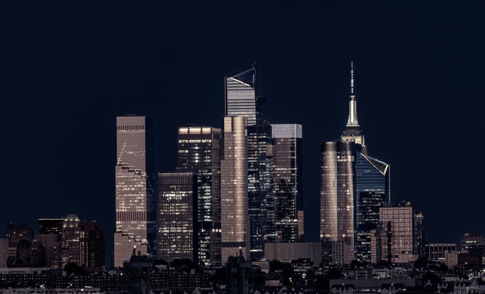 Illuminated City Skyline by Kenneth-Wei Zeng — canvas wall art