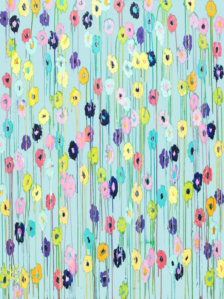 Colorful Dripping Blooms by Helen Joynson — canvas wall art