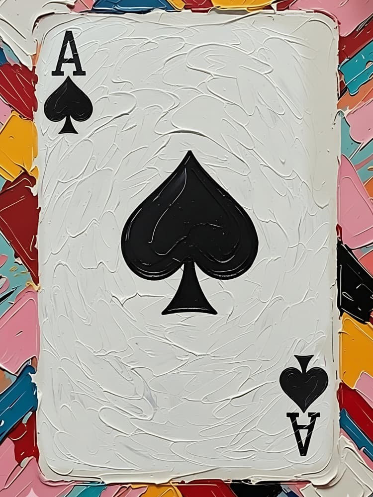 Textured Ace Of Spades by HUGO — canvas wall art