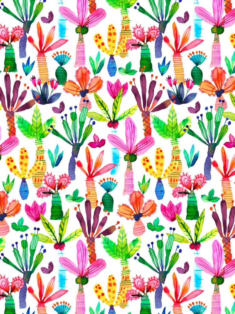 Vibrant Tropical Plants by Ninola Design — canvas wall art
