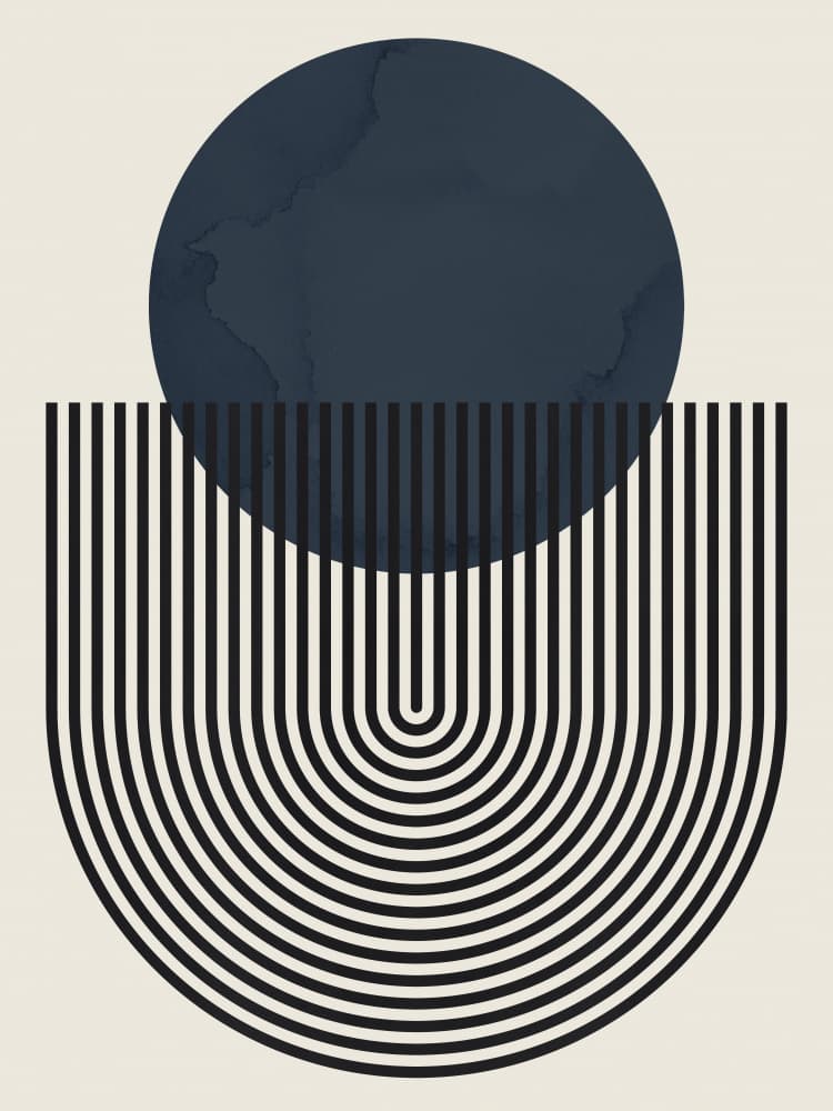 Blue Circle Arches by Vitor Costa — canvas wall art