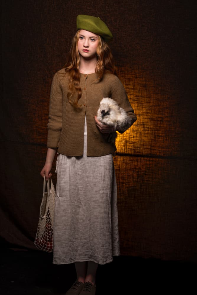 Young Woman and Chicken by Gila Koller — canvas wall art