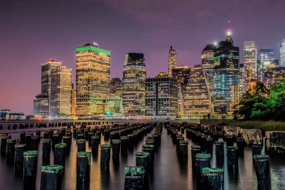 Twilight City Lights by Jay Zhu — canvas wall art