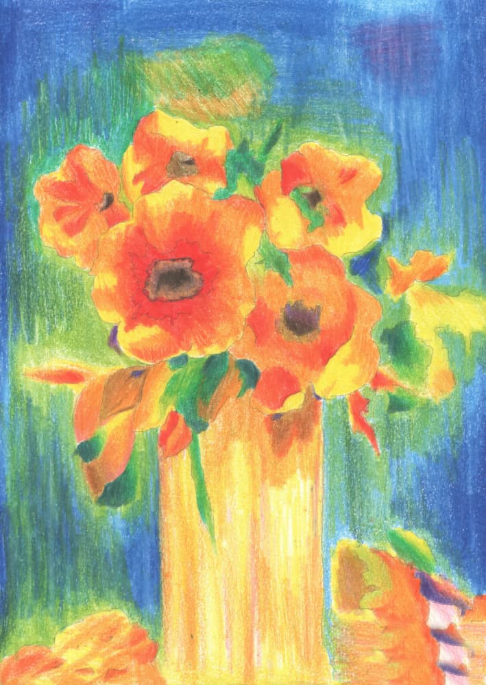 Flower Art Drawing Sketch 23 by Kulik — canvas wall art
