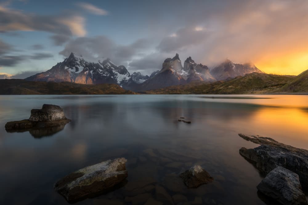 Patagonia Golden Peaks by Yongnan Li (李永男) — canvas wall art