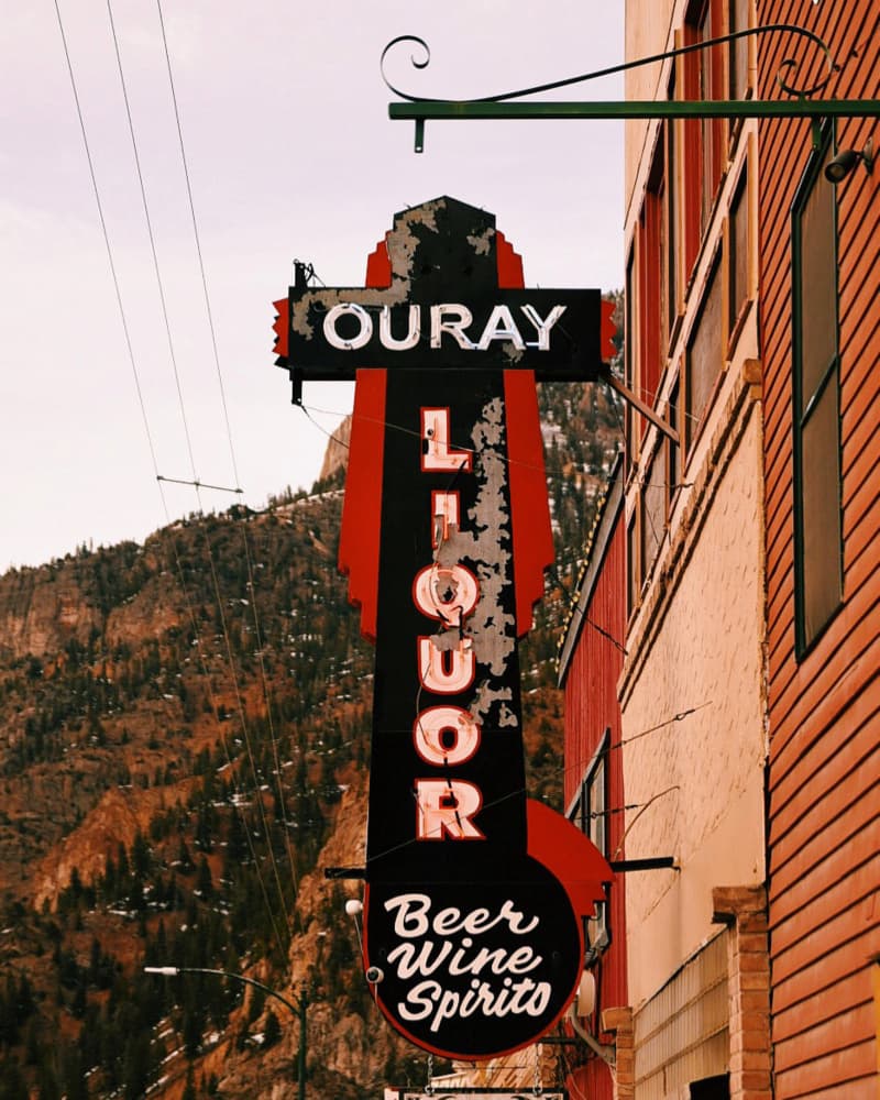 Vintage Mountain Liquor Sign by Del Mundo Imagery — canvas wall art