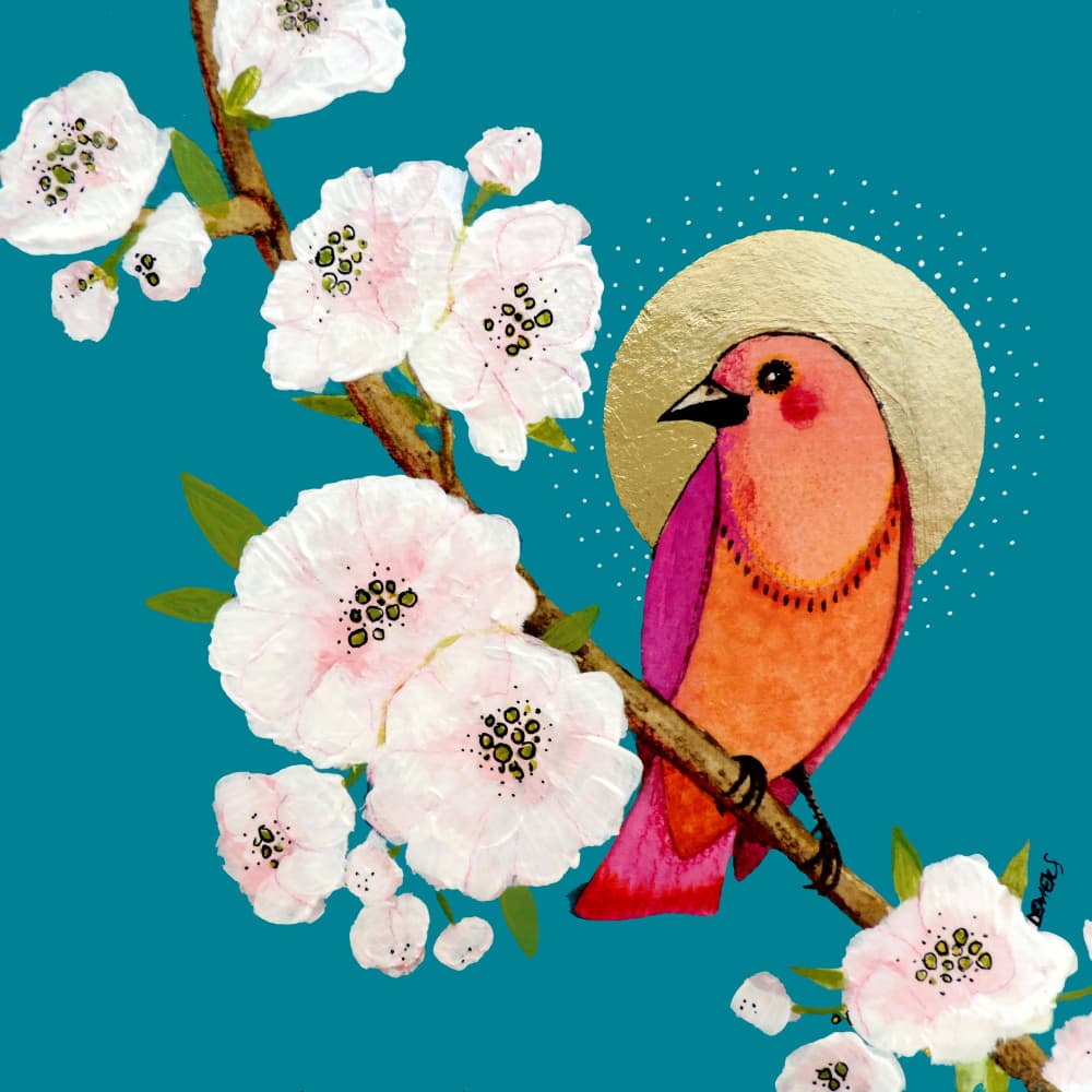 Spring Bird Blossoms by Sylvie Demers — canvas wall art