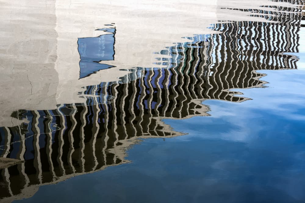 Wavy City Reflection by Rolf Endermann — canvas wall art