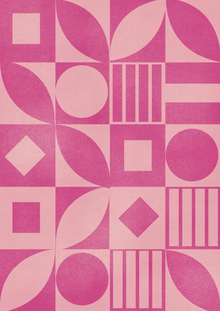 Abstract Pink Geometry by Nicholas — canvas wall art
