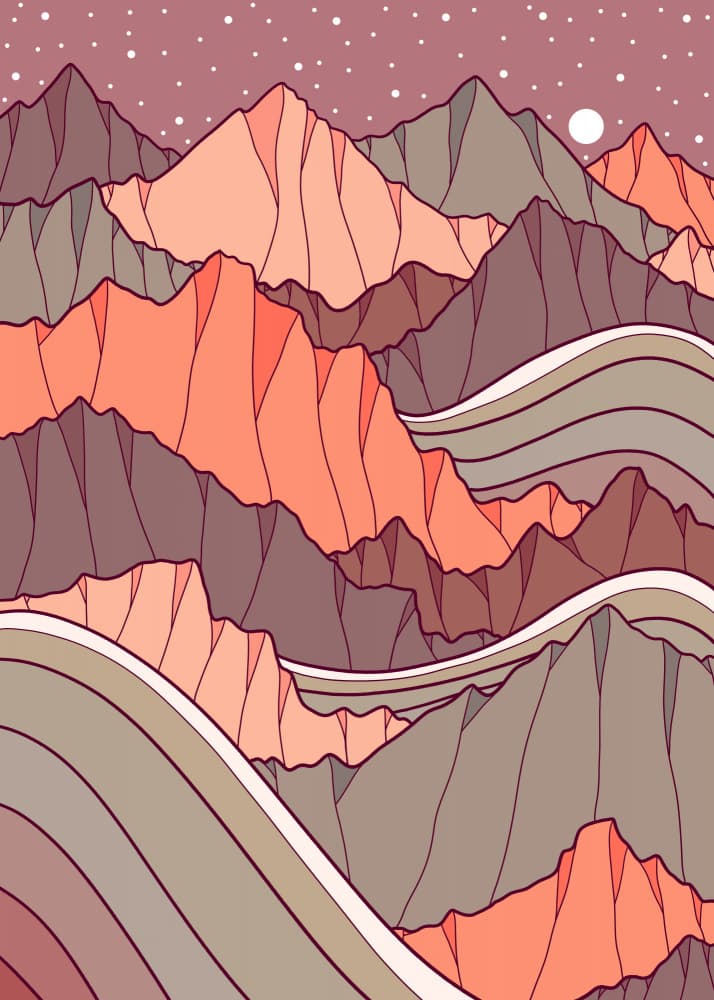 Layered Mountain Serenity by Stephen Wade — canvas wall art
