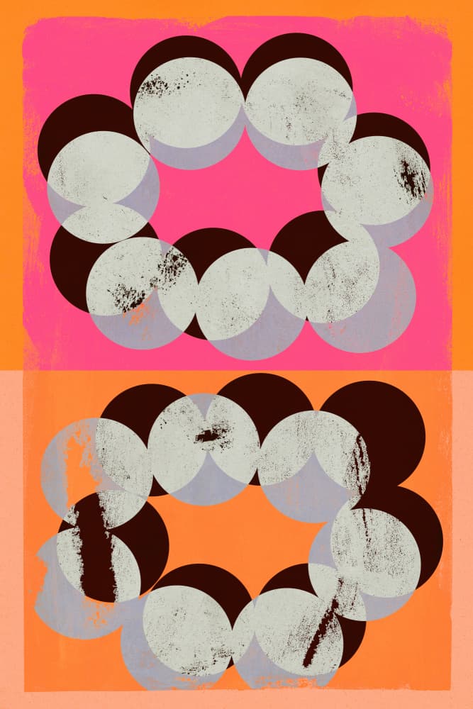 Vibrant Geometric Circles by Treechild — canvas wall art