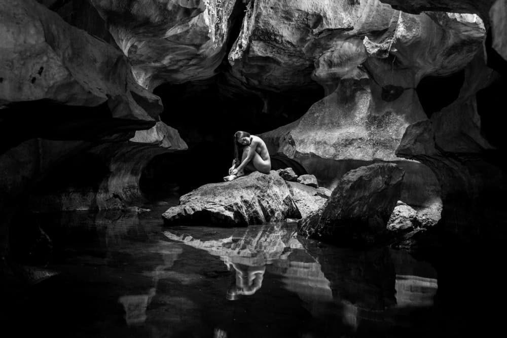 Serene Cave Reflection by Tran Van Truong — canvas wall art