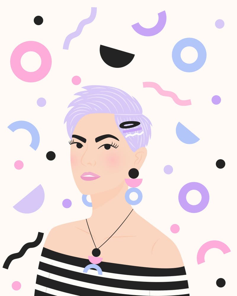 Chic Geometric Portrait by Artprink — canvas wall art