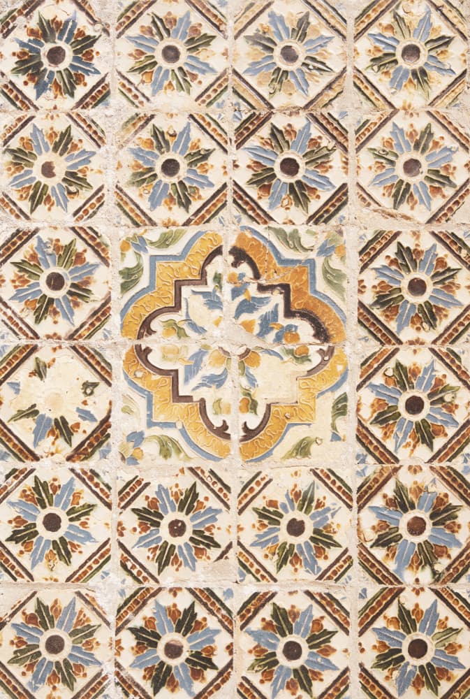 Vintage Floral Tile Pattern by Christa Stroo — canvas wall art