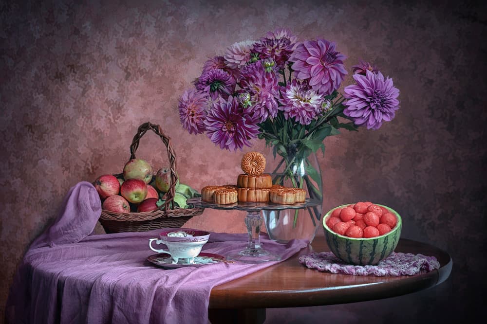 Festive Autumn Still Life by Lydia Jacobs — canvas wall art