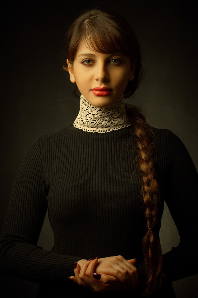 Timeless Woman Portrait by Mehdi Mokhtari — canvas wall art