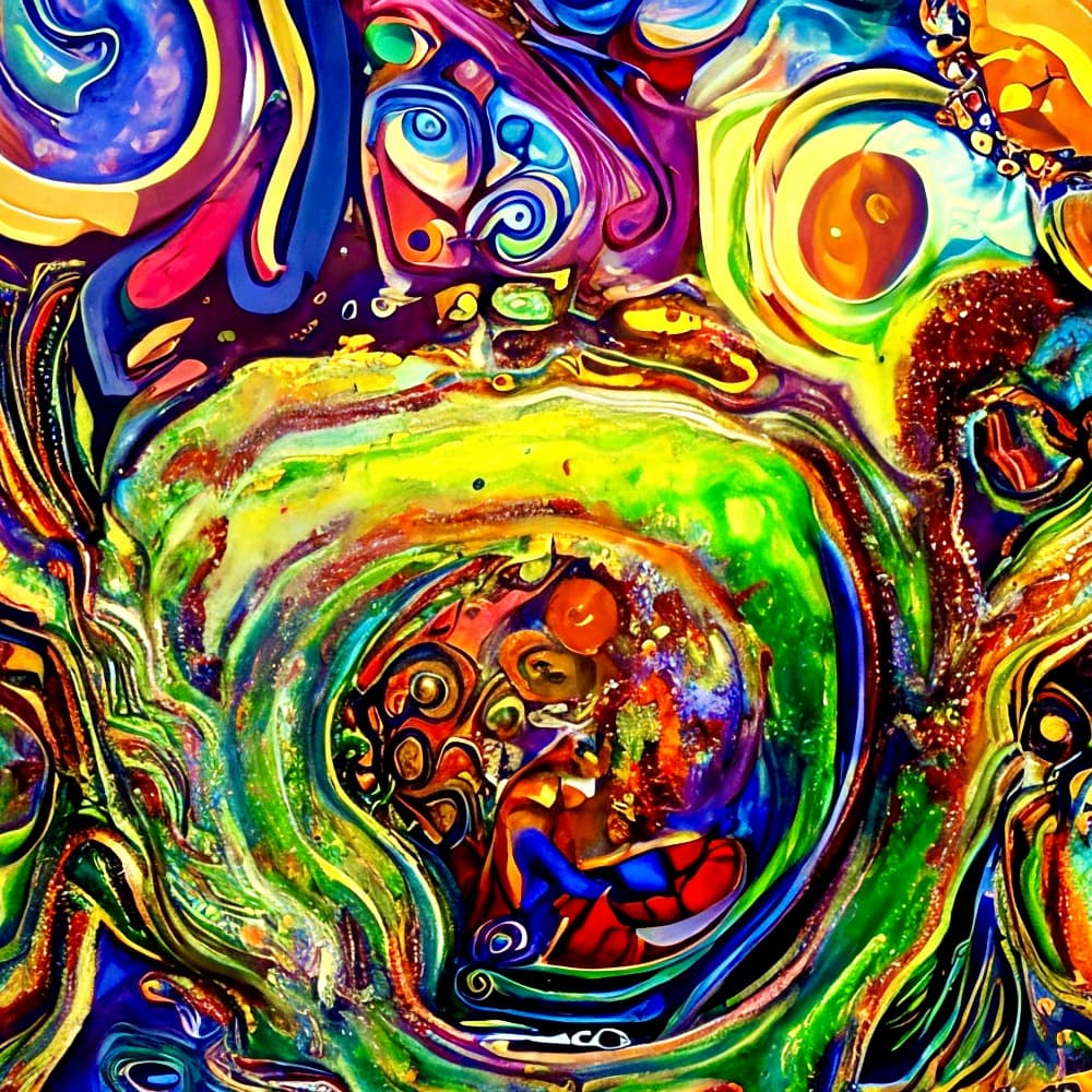Vibrant Swirling Energy by mnemonixART — canvas wall art