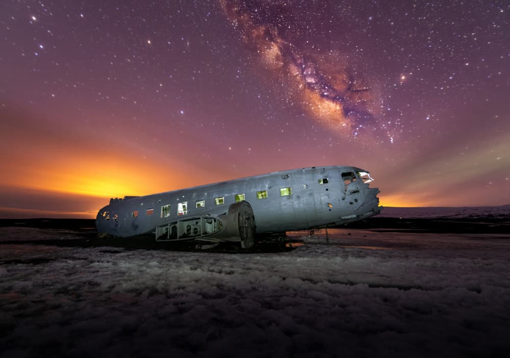 Cosmic Plane Wreck by Andrea Auf dem Brinke — canvas wall art