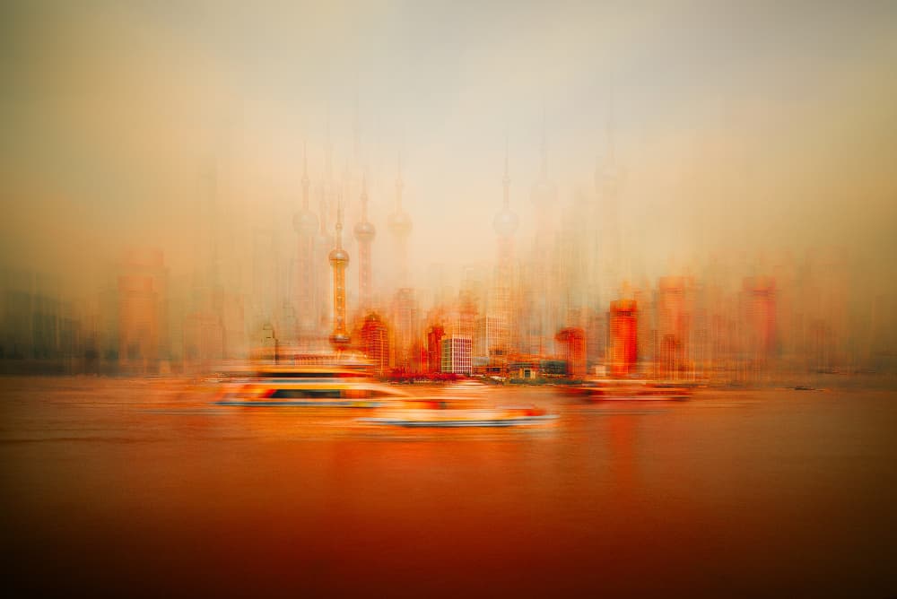 Vibrant City River by Carmine Chiriacò — canvas wall art