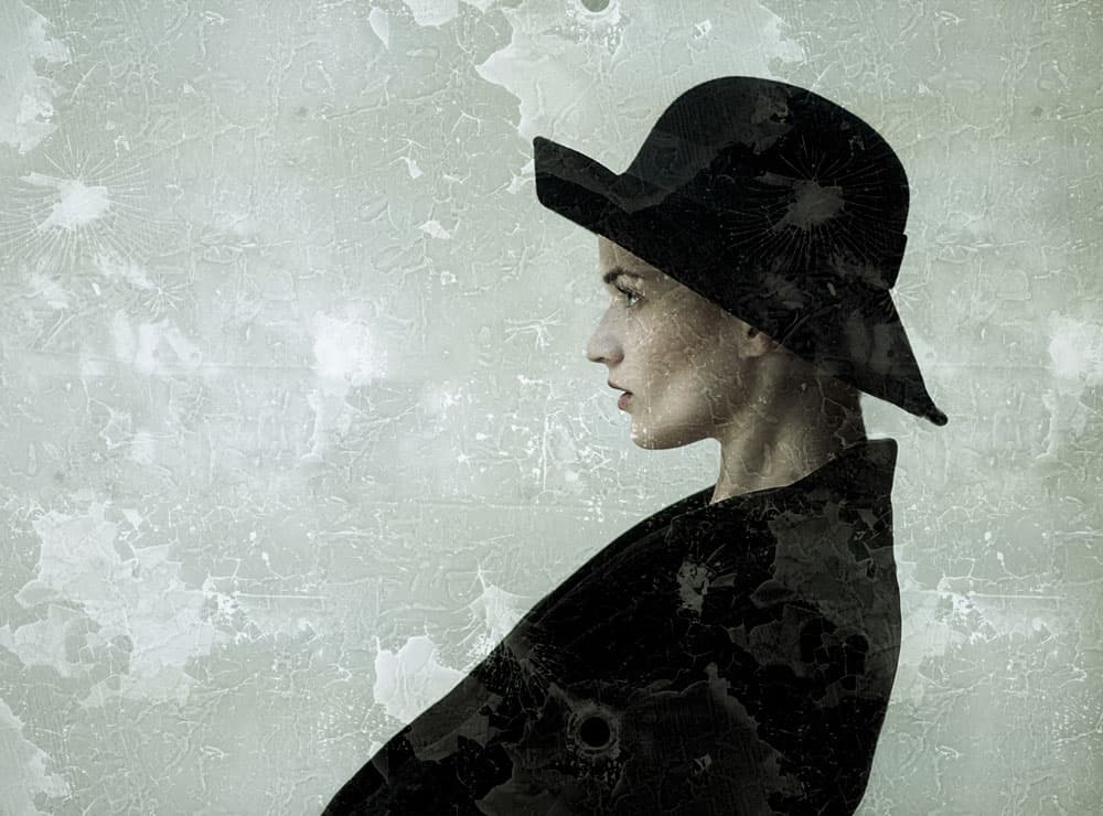 Mysterious Hat Portrait by kenp — canvas wall art