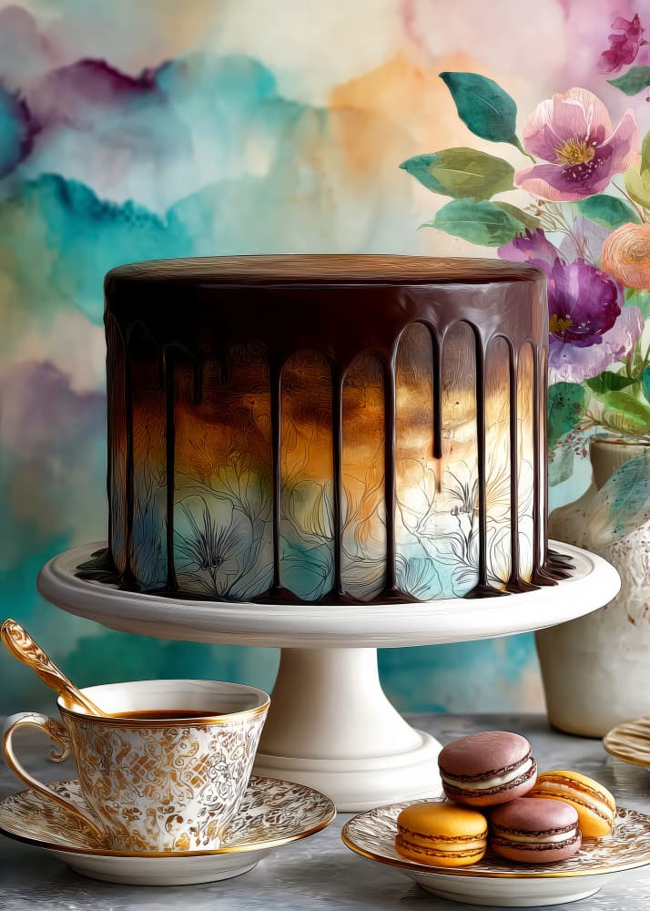 Artistic Cake And Tea by Justyna Jaszke — canvas wall art