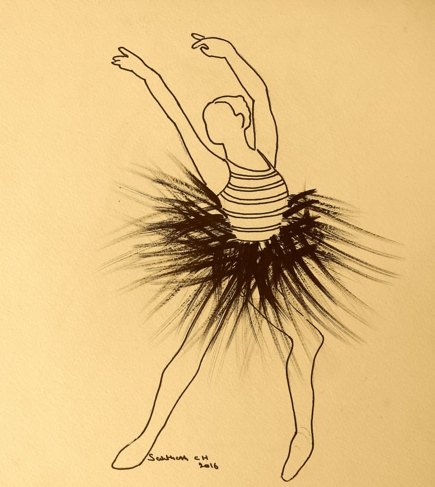Graceful Ballerina Pose by Santhosh ch — canvas wall art