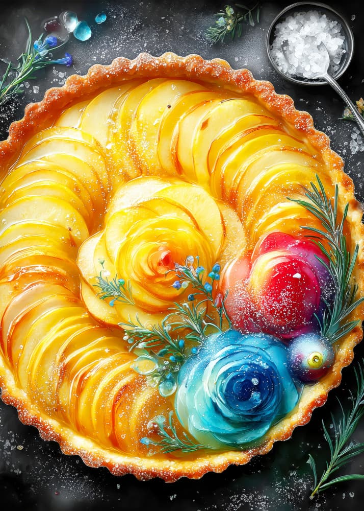 Apple Tarta Food Art 1 food art by Justyna Jaszke — canvas wall art