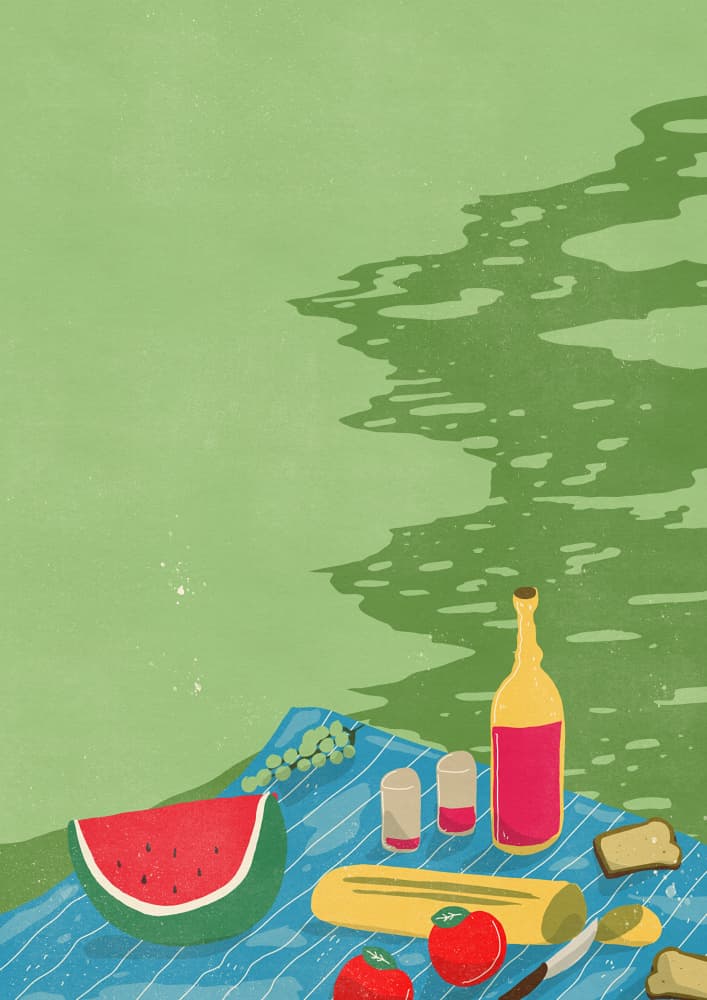 Riverside Picnic Scene by Nicholas — canvas wall art