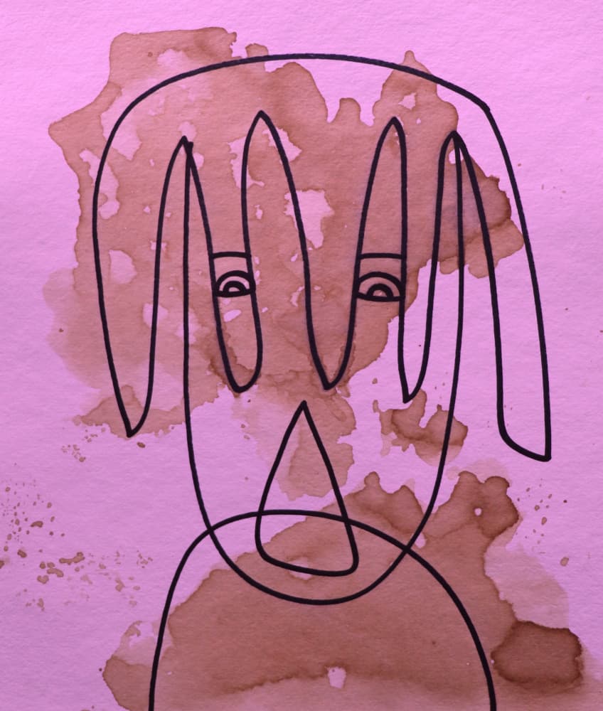 Abstract Pink Face by Santhosh ch — canvas wall art
