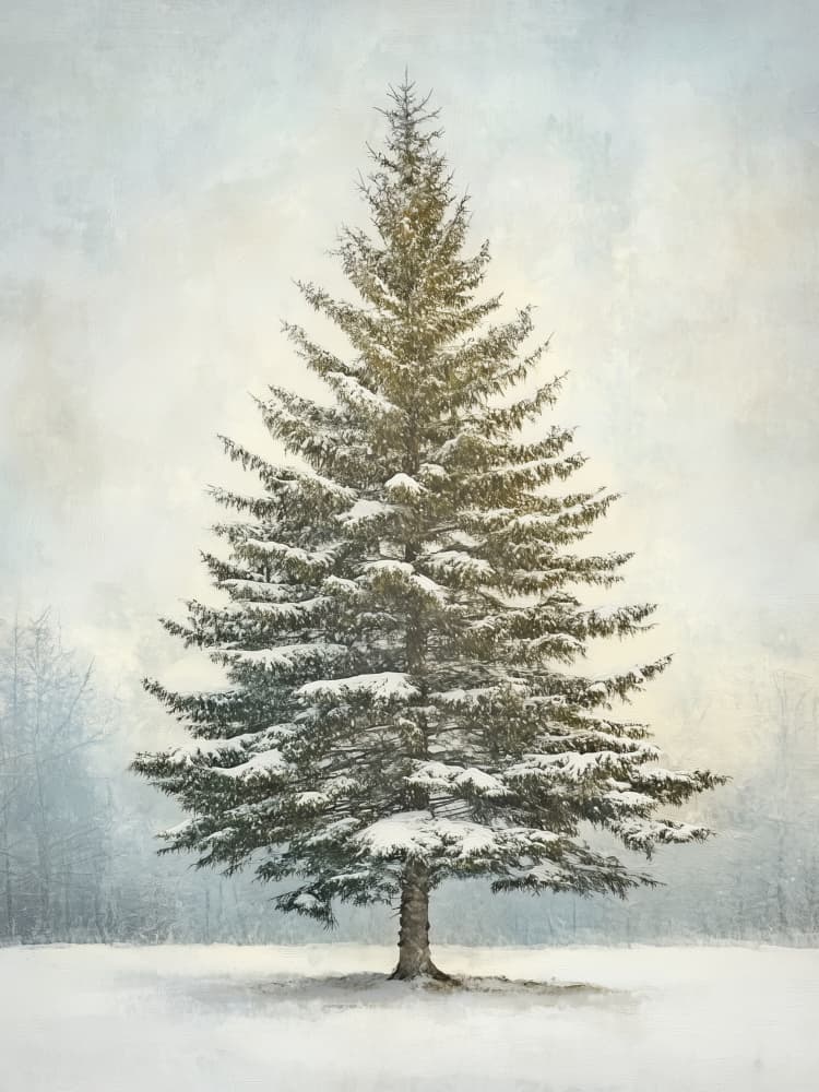 Peaceful Winter Pine by Jolly and Dash — canvas wall art