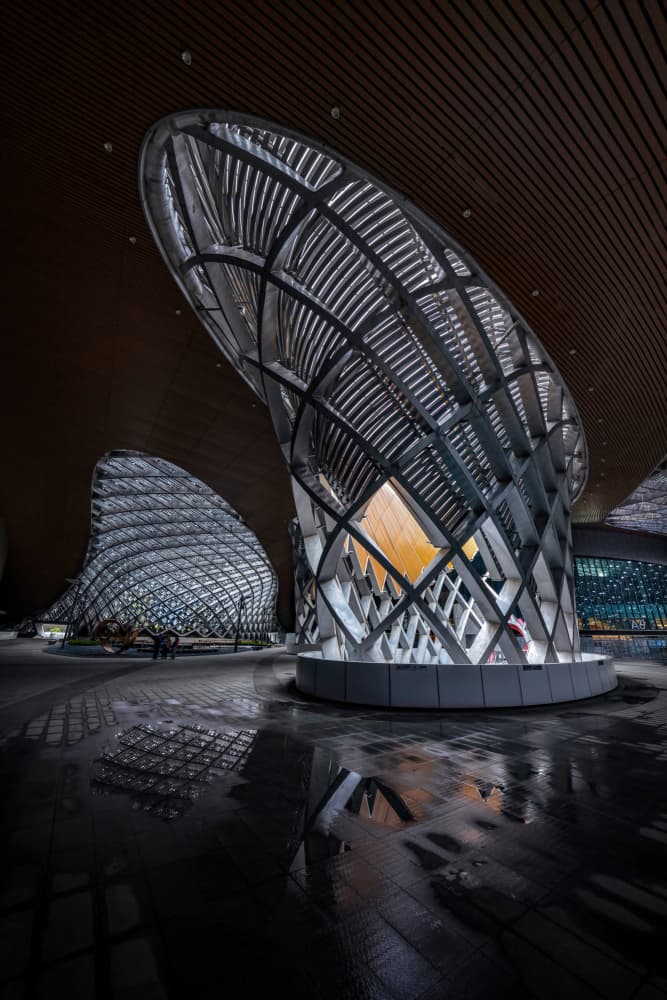 Modern Architectural Reflections by Raymond Ren Rong Liu — canvas wall art
