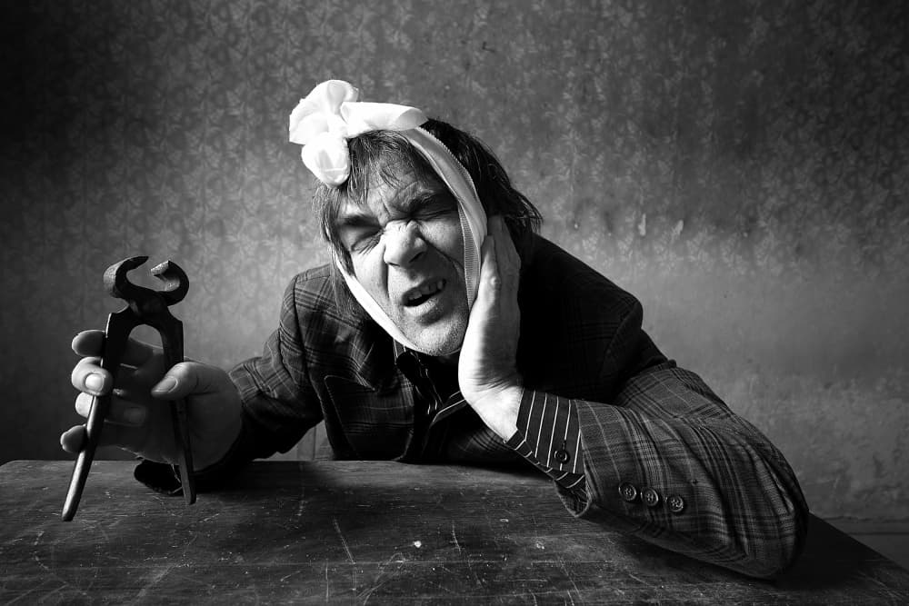 Agonizing Toothache Man by mario grobenski - psychodaddy — canvas wall art