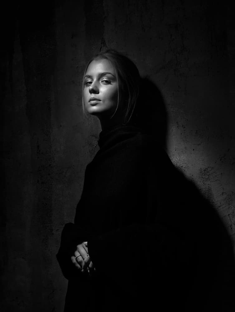 Mysterious Woman Portrait by Sergey Khalemsky — canvas wall art