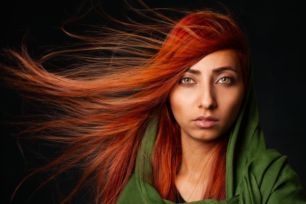 Flowing Red Hair by Mehdi Mokhtari — canvas wall art
