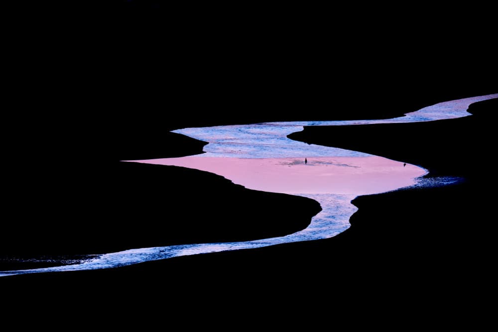 Pink Twilight River by Ulrike Eisenmann — canvas wall art