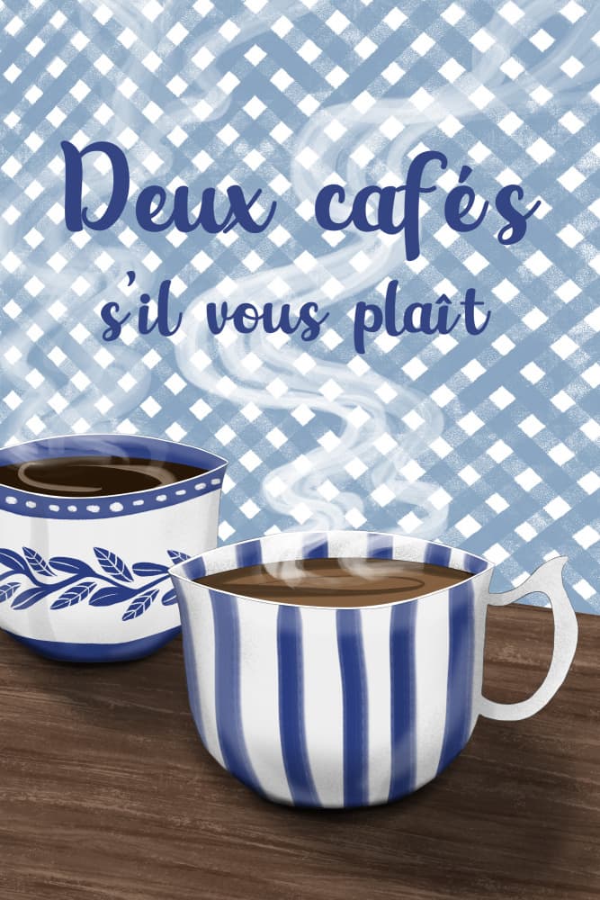 Two French Coffees by EMELIEmaria — canvas wall art