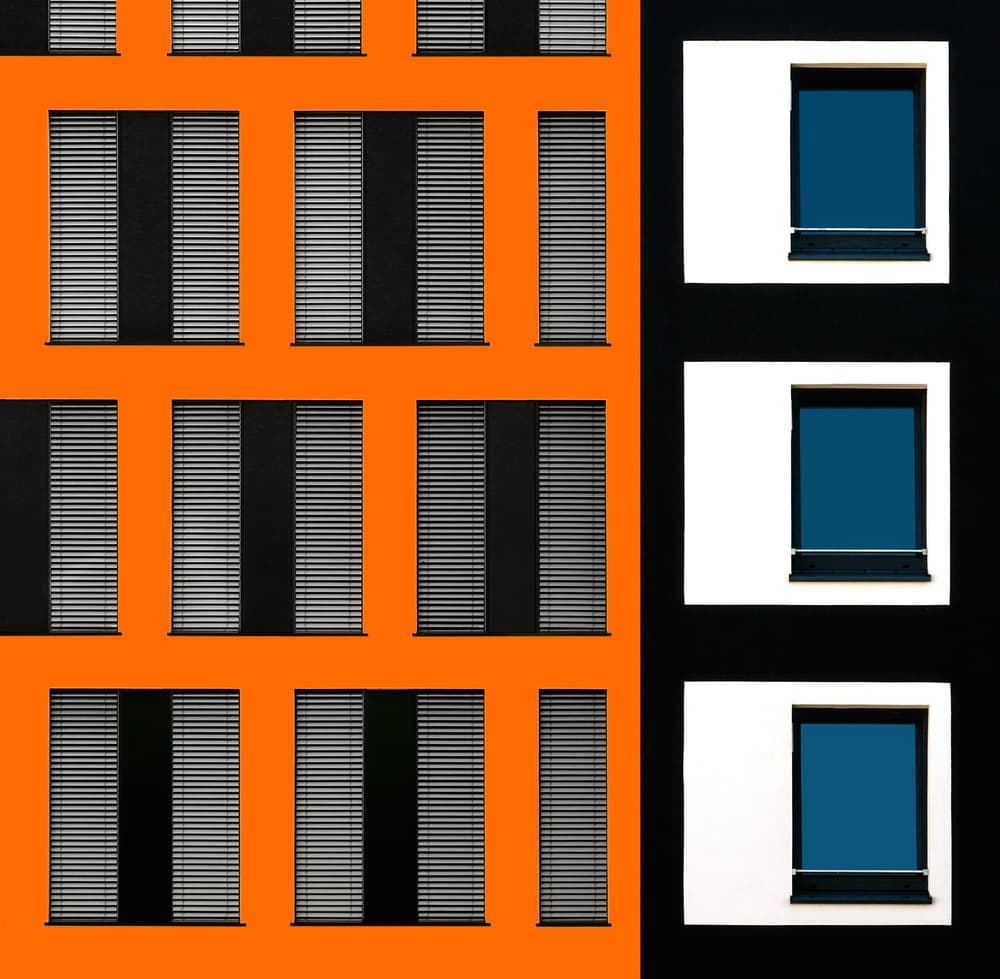 Urban Color Block Building by Hans-Wolfgang Hawerkamp — canvas wall art