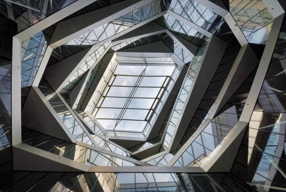 Geometric Atrium Design by Renate Reichert — canvas wall art