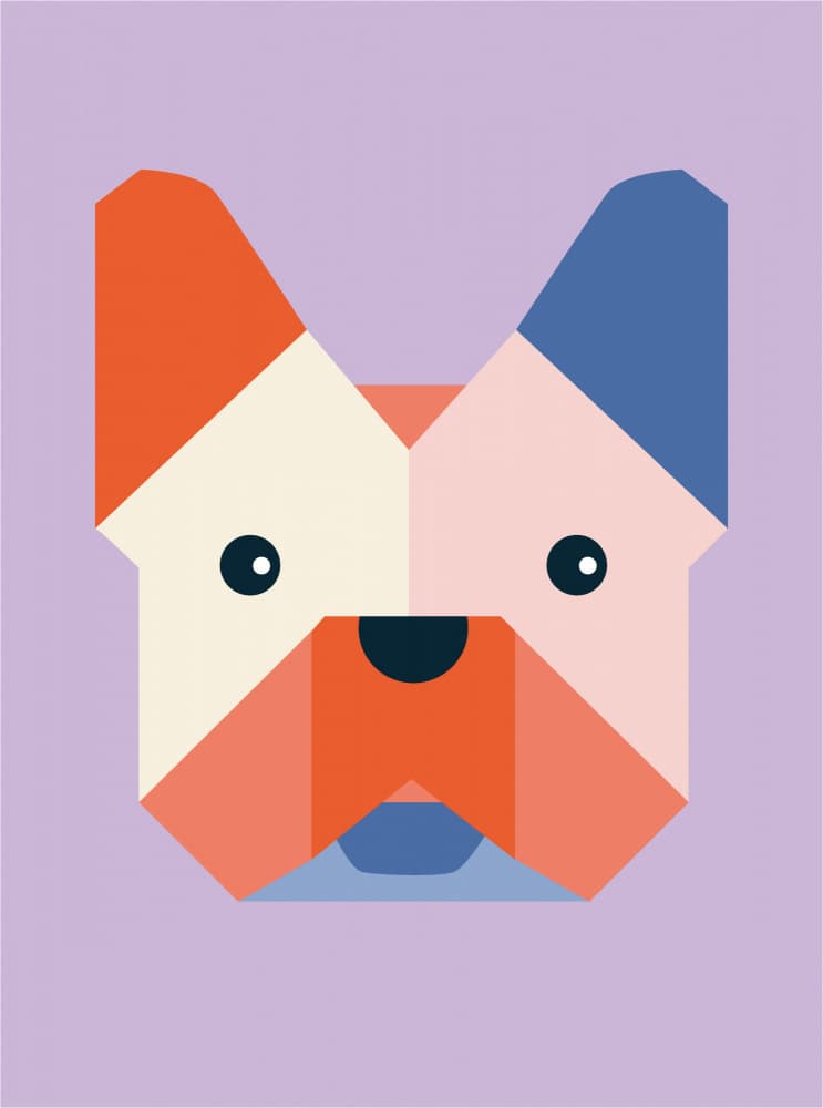 Modern Geometric Pup by DARIA IVANOVNA — canvas wall art